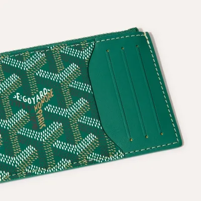 PORTE CARTES ZIPPE BOURBON Green