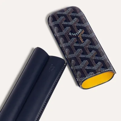 ETUI 2 CIGARES CHURCHILL Navy Blue