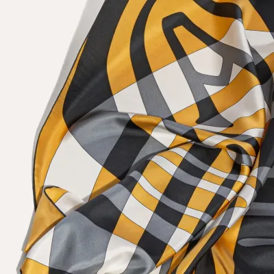 FOULARDN2 Yellow, Black & White