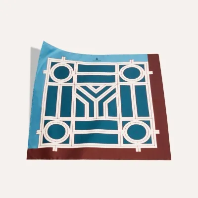 FOULARDN4 Burgundy, Navy Blue & Green