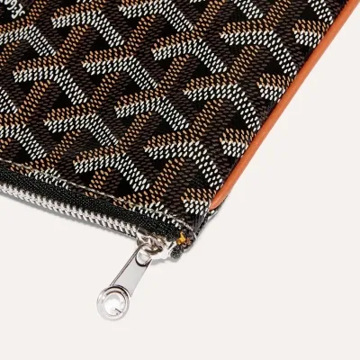 POCHETTE SENAT PM INITIALES ECO Black & Tan