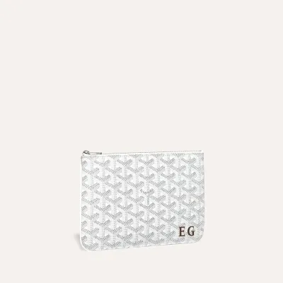 POCHETTE SENAT PM INITIALES ECO White