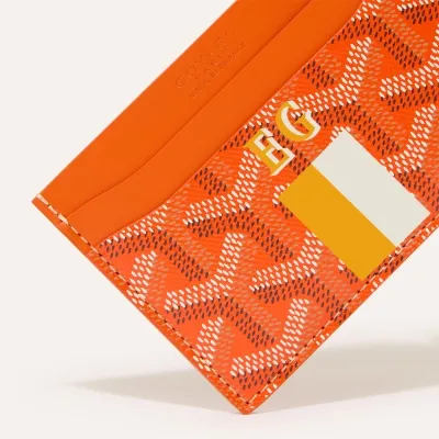 PORTE-CARTES SAINT SULPICE BANDES INITIALES ECO Orange